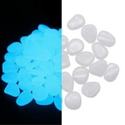 Gpoty 100pcs Solar Glow Rocks Outdoor Decor Luminous Cobblestones Glow in the Dark Luminous Pebbles Solar Powered Glowing Stones for Garden Pond Path Lawn Yard Fish Tank Decoration